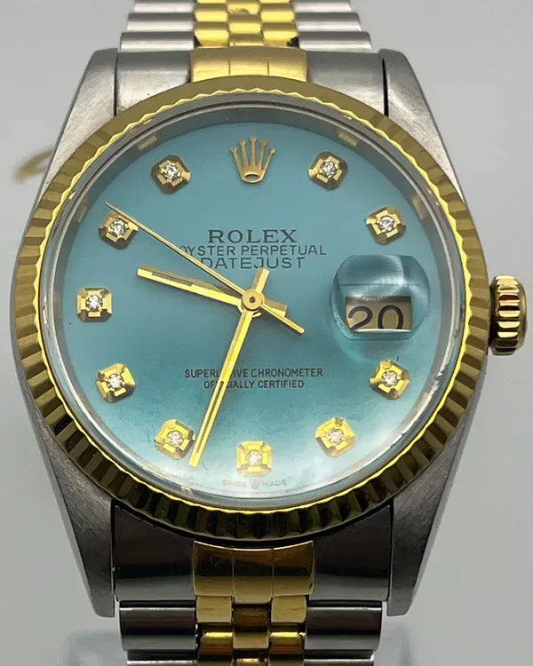 Rolex Datejust 36MM Aftermarket "Tiffany" Blue Dial Two-Tone Jubilee Bracelet (16233)