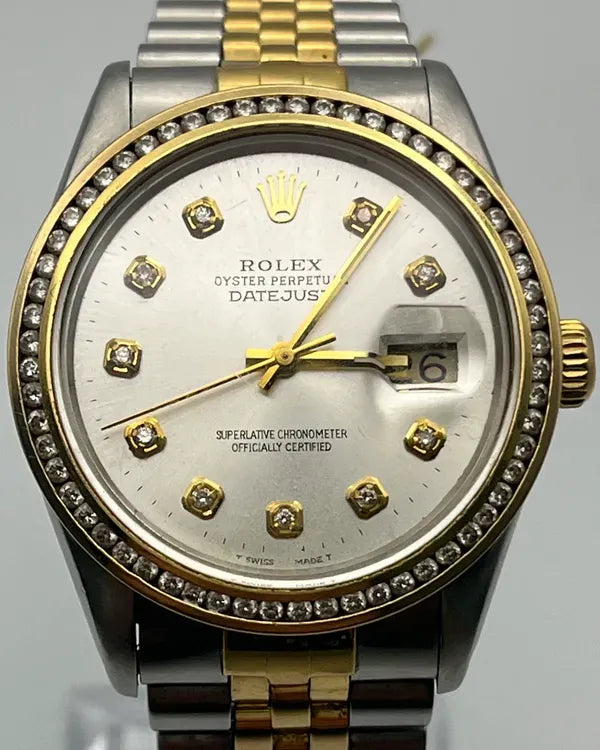 Rolex Datejust 36MM Aftermarket Silver Dial Two-Tone Jubilee Bracelet (16013)