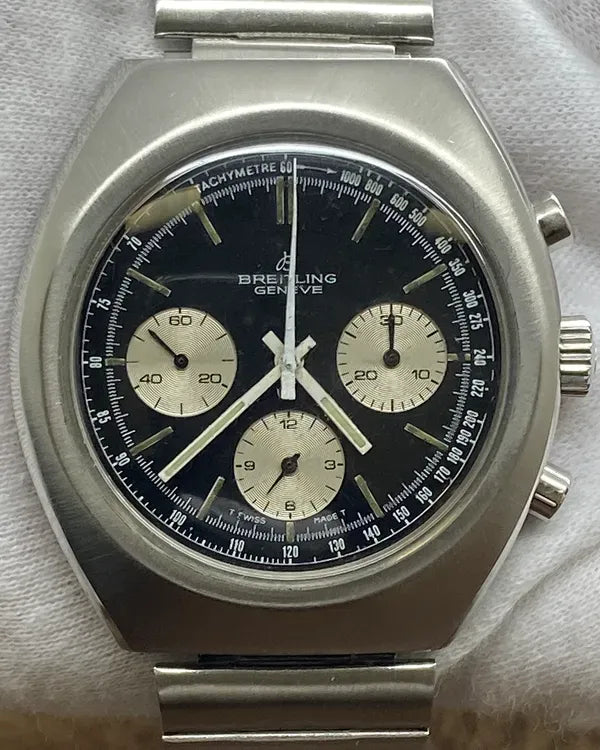 Breitling Chronograph 42MM Black Dial Aftermarket Steel Bracelet (1450)