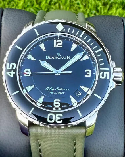 2020 Blancpain Fifty Fathoms 45MM Black Dial Textile Strap (5015-1130-52B)