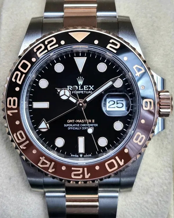 2022 Rolex GMT-Master II "Rootbeer" 40MM Black Dial Two-Tone Oyster Bracelet (126711CHNR)