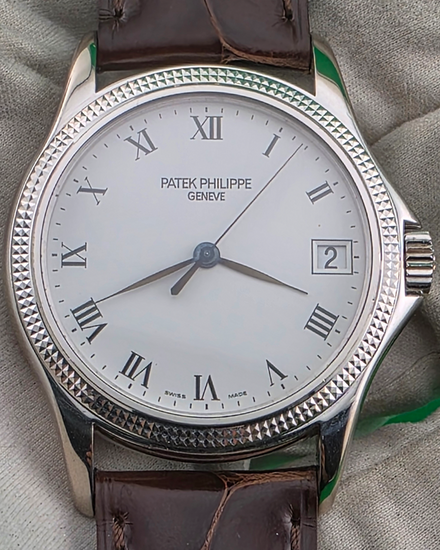 2003 Patek Philippe Calatrava 37MM White Dial Leather Strap (5117G-001)
