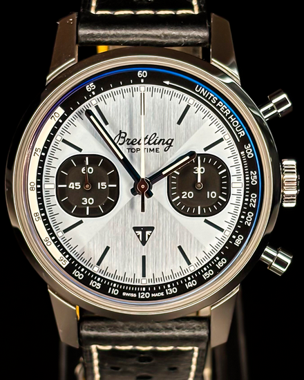 2022 Breitling Top Time "Triumph" 41MM Ice Blue Dial Leather Strap (A23311)