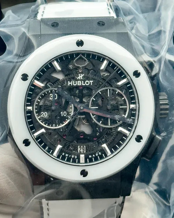Hublot Classic Fusion Aerofusion "Aspen Snowmass" L. E. 45MM Skeleton Dial Leather Strap (525.CH.0121.VR.ASP21)