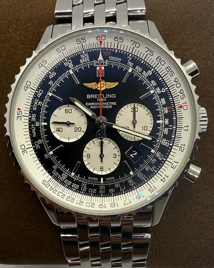 2015 Breitling Navitimer Chronograph 46MM Black Dial Steel Bracelet (AB012721/BD09)