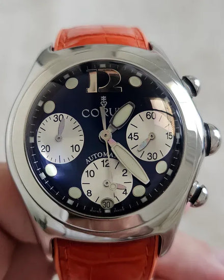 Corum Bubble Chronograph 44.5MM Black Dial Leather Strap (285.150.20)