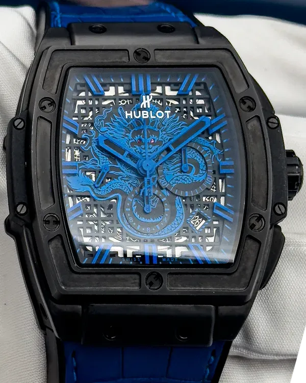 Hublot Spirit Of Big Bang Bruce Lee "Be Water" L.E. 45MM Blue Dial Leather Strap (601.CI.1190.LR.BLF16)