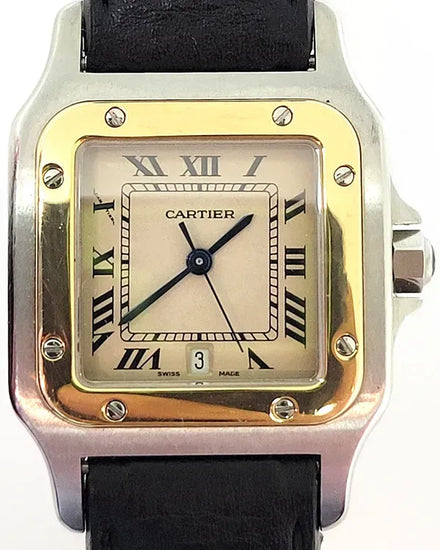 Cartier Santos Galbée De Cartier 29MM Quartz White Dial Leather Strap (187901)