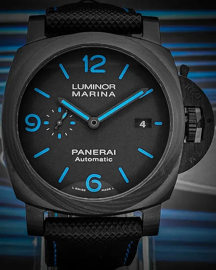 2022 Panerai Luminor Marina Carbotech 44MM Black Dial Textile Strap (PAM01661)