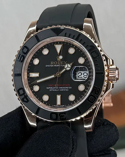 2018 Rolex Yacht-Master 40MM Black Dial Rubber Strap (116655)