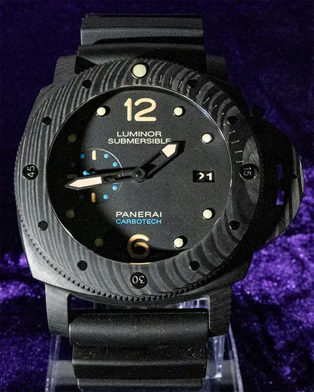 Panerai Submersible 1950 3 Days Automatic 47MM Black Dial Rubber Strap (PAM00616)
