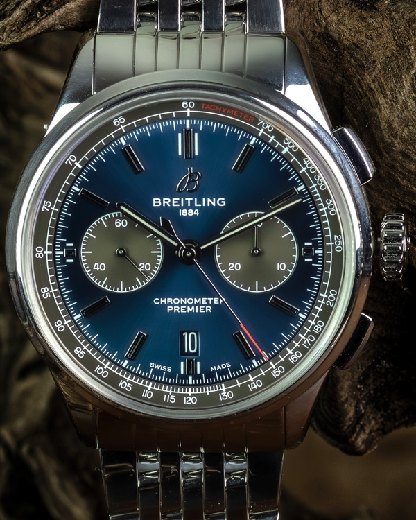 2022 Breitling Premier B01 Chronograph 42MM Blue Dial Steel Bracelet (AB0118)