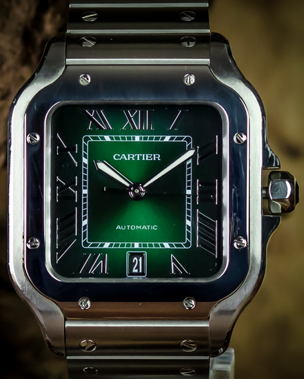 2024 Cartier Santos De Cartier 39.8MM Green Dial Steel Bracelet (WSSA0062)