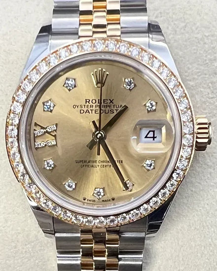 2025 Rolex Lady-Datejust 28MM Champagne Dial Two-Tone Jubilee Bracelet (279383RBR)