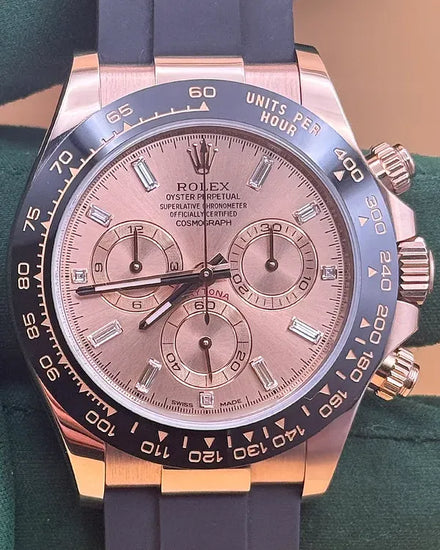 2020 Rolex Cosmograph Daytona 40MM Sundust Dial Rubber Strap (116515LN)