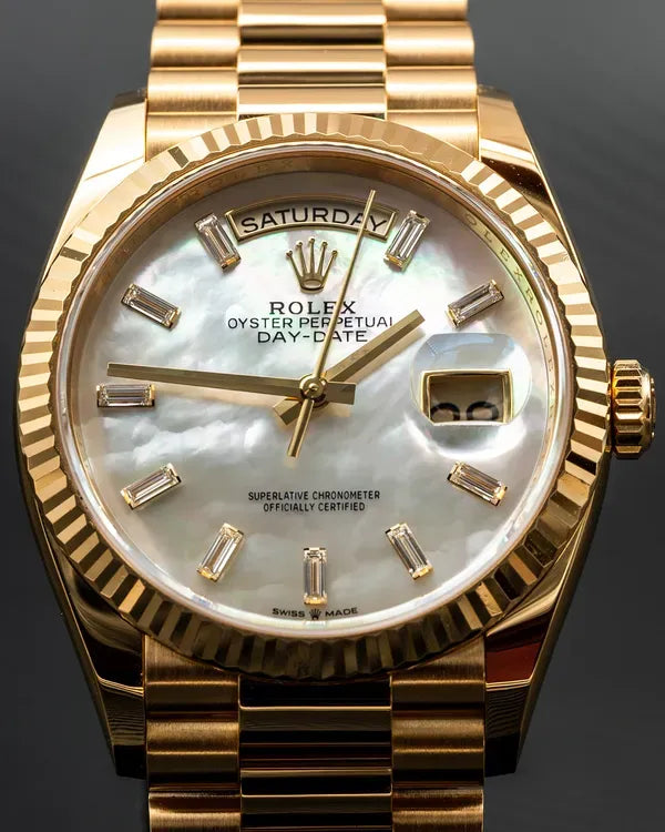 2024 Rolex Day-Date 36MM Mother of Pearl Dial Yellow Gold President Bracelet (128238)