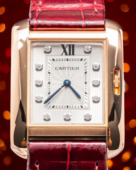 Cartier Tank Anglaise 26.2MM Quartz Silver Dial Leather Strap (WJTA0009)