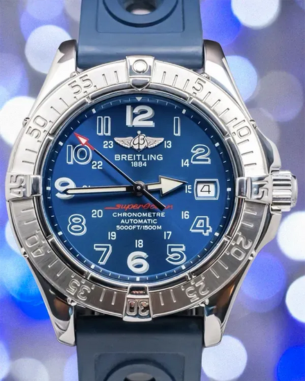 Breitling Superocean 42MM Blue Dial Rubber Strap (A17360)