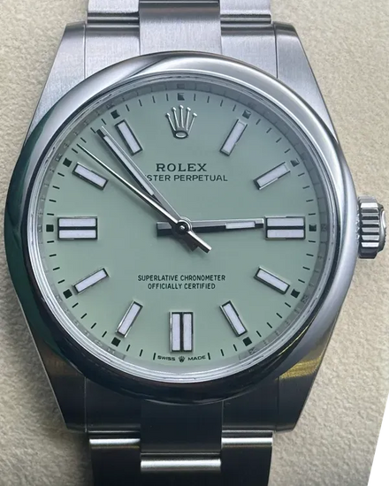 2025 Rolex Oyster Perpetual 41MM Pistachio Dial Oyster Bracelet (134300)