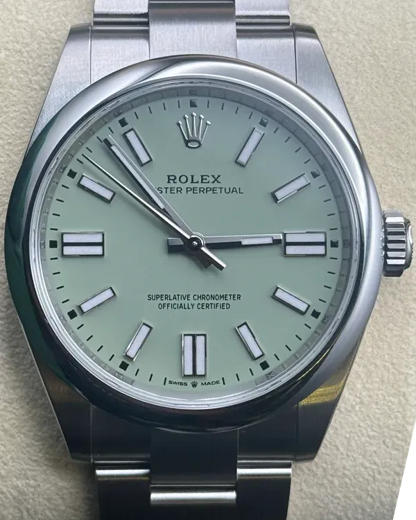 2025 Rolex Oyster Perpetual 41MM Pistachio Dial Oyster Bracelet (134300)