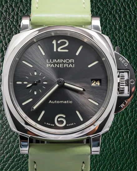 Panerai Luminor Due 38MM Grey Dial Leather Strap (PAM00755)