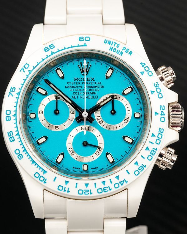 Rolex Cosmograph Daytona " Abu Dhabi by AET Remould" L. E. 40MM Aftermarket Turquoise Dial Aftermarket Ceramic Bracelet (116503)