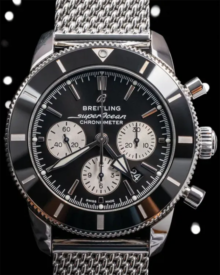 2022 Breitling Superocean Heritage B01 Chronograph 44MM Black Dial Steel Bracelet (AB0162)