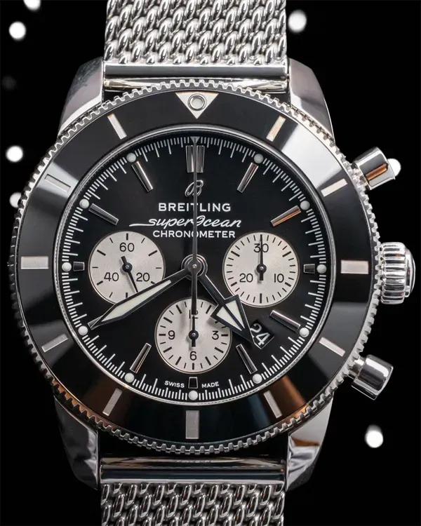 2022 Breitling Superocean Heritage B01 Chronograph 44MM Black Dial Steel Bracelet (AB0162)