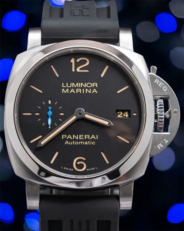 2018 Panerai Luminor Marina 1950 3 Days 42MM Black Dial Leather Strap (PAM01392)