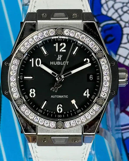 2021 Hublot Big Bang One Click Diamonds 39MM Black Dial Leather Strap (465.SX.1170.RX.1204)
