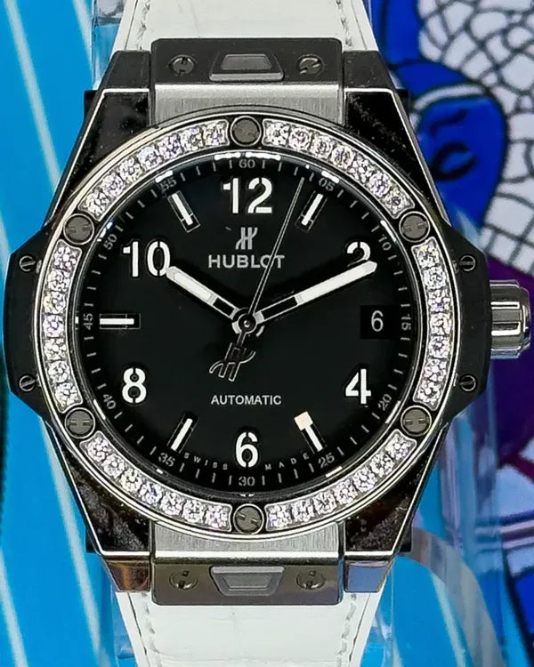 2021 Hublot Big Bang One Click Diamonds 39MM Black Dial Leather Strap (465.SX.1170.RX.1204)