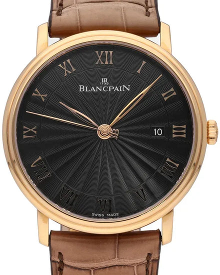 Blancpain Villeret Ultra Slim 40MM Black Dial Leather Strap (6651-3630-55B)