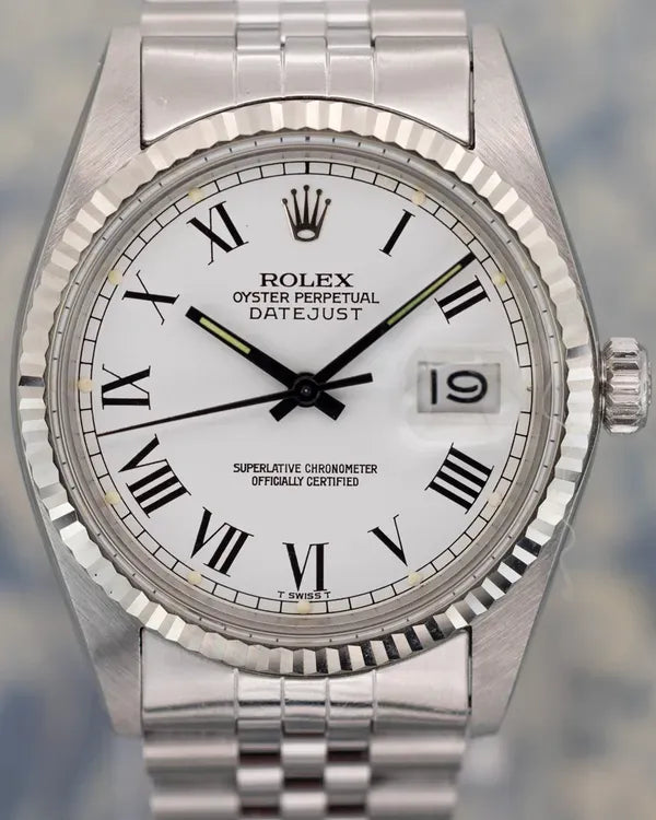 Rolex Datejust 36MM White "Buckley" Dial Jubilee Steel Bracelet (16014)
