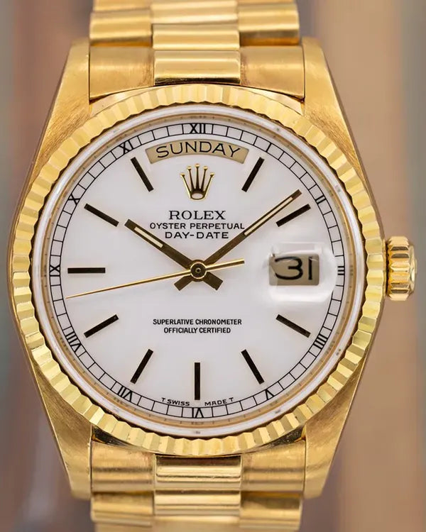 Day-Date 36MM Silver Dial Yellow Gold President Bracelet (18038)