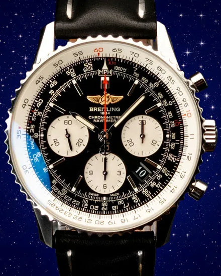 2017 Breitling Navitimer 01 43MM Black Dial Leather Strap (AB012012/BB01)