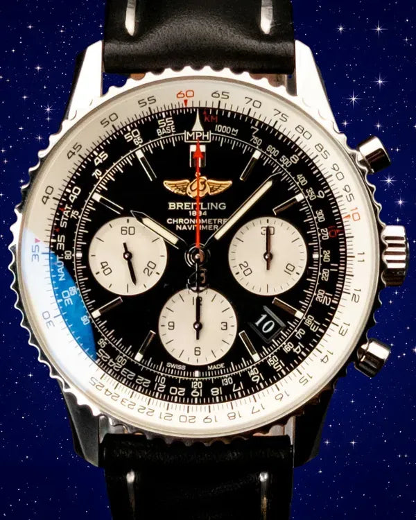 2017 Breitling Navitimer 43MM Black Dial Leather Strap (AB012012/BB01)