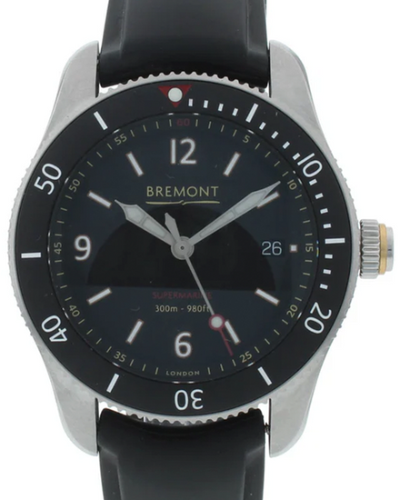 Bremont Supermarine S300 40MM Black Dial Rubber Strap (S300-BK-R-S)