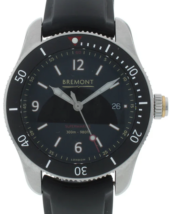 Bremont Supermarine S300 40MM Black Dial Rubber Strap (S300-BK-R-S)