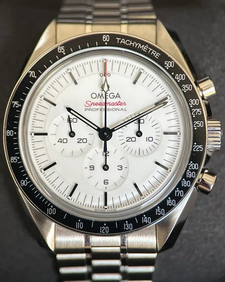 No Reserve - 2025 Omega Speedmaster Professional Moonwatch 42MM White Dial Steel Bracelet (310.30.42.50.04.001)