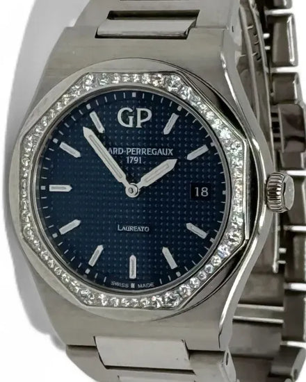 2023 Girard Perregaux Laureato 34MM Quartz Blue Dial Steel Bracelet (80189D11A431-11A)