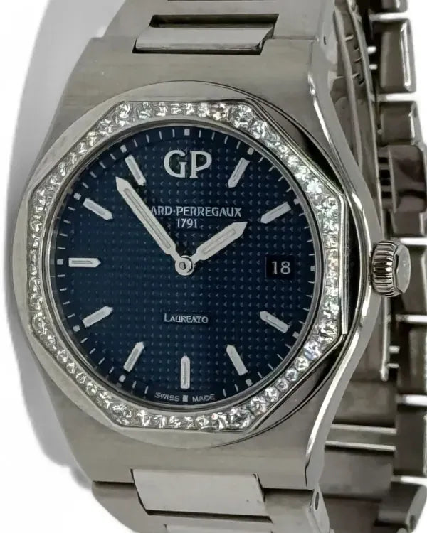 Girard Perregaux Laureato 34MM Quartz Blue Dial Steel Bracelet (80189D11A431-11A)