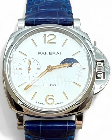 2023 Panerai Luminor Due Luna 38MM White Dial Leather Strap (PAM01180)
