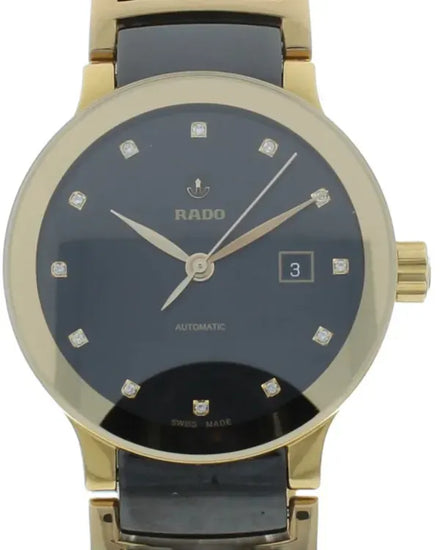 Rado Centrix Diamonds 28MM Black Dial Ceramic Bracelet (R30080762)