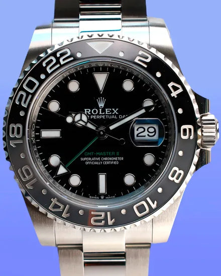 2025 Rolex GMT-Master II "Bruce Wayne" 40MM Black Dial Oyster Bracelet (126710GRNR)