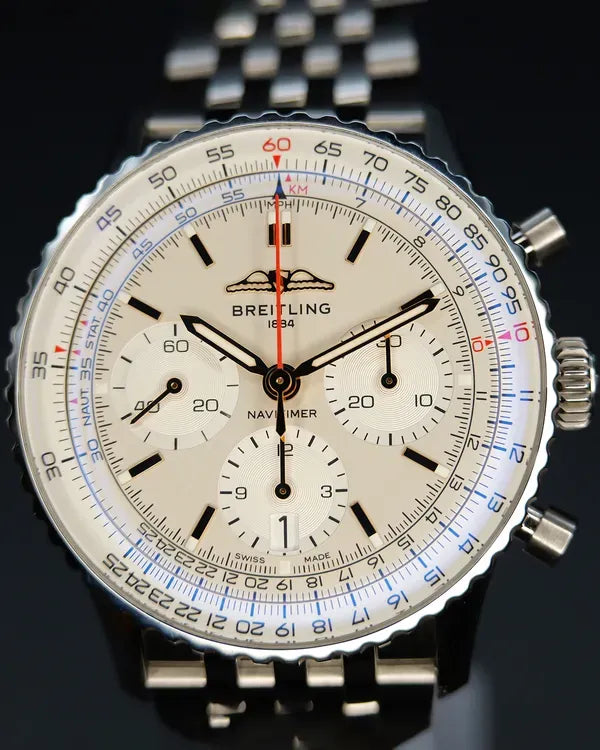 Breitling Navitimer 1 B01 Chronograph 41MM Silver Dial Steel Bracelet (AB0139211G1P1)