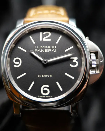 2017 Panerai Luminor Base 8 Days 44MM Black Dial Leather Strap (PAM00560)