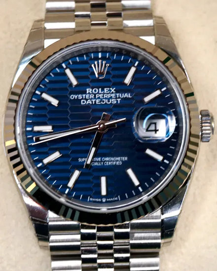 2021 Rolex Datejust 36MM Blue "Fluted Motif" Dial Jubilee Bracelet (126234)