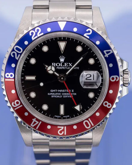 2000 Rolex GMT-Master II "Pepsi" 40MM Black Dial Oyster Bracelet (16710)