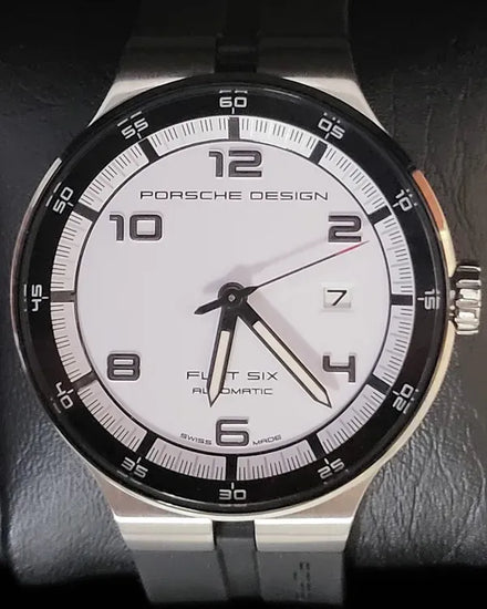 No Reserve - 2025 Porsche Design Flat Six 44MM White Dial Rubber Strap (P.635042641254)