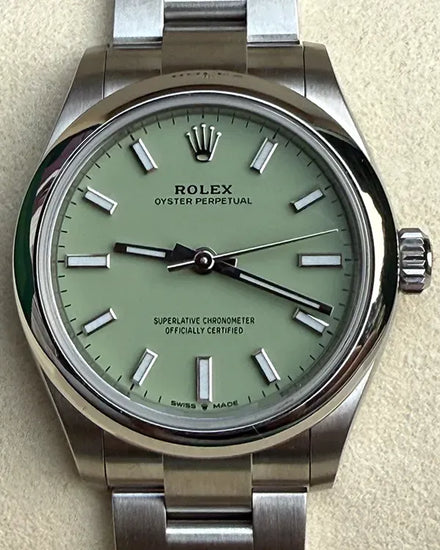 2025 Rolex Oyster Perpetual 31MM Pistachio Dial Oyster Bracelet (277200)